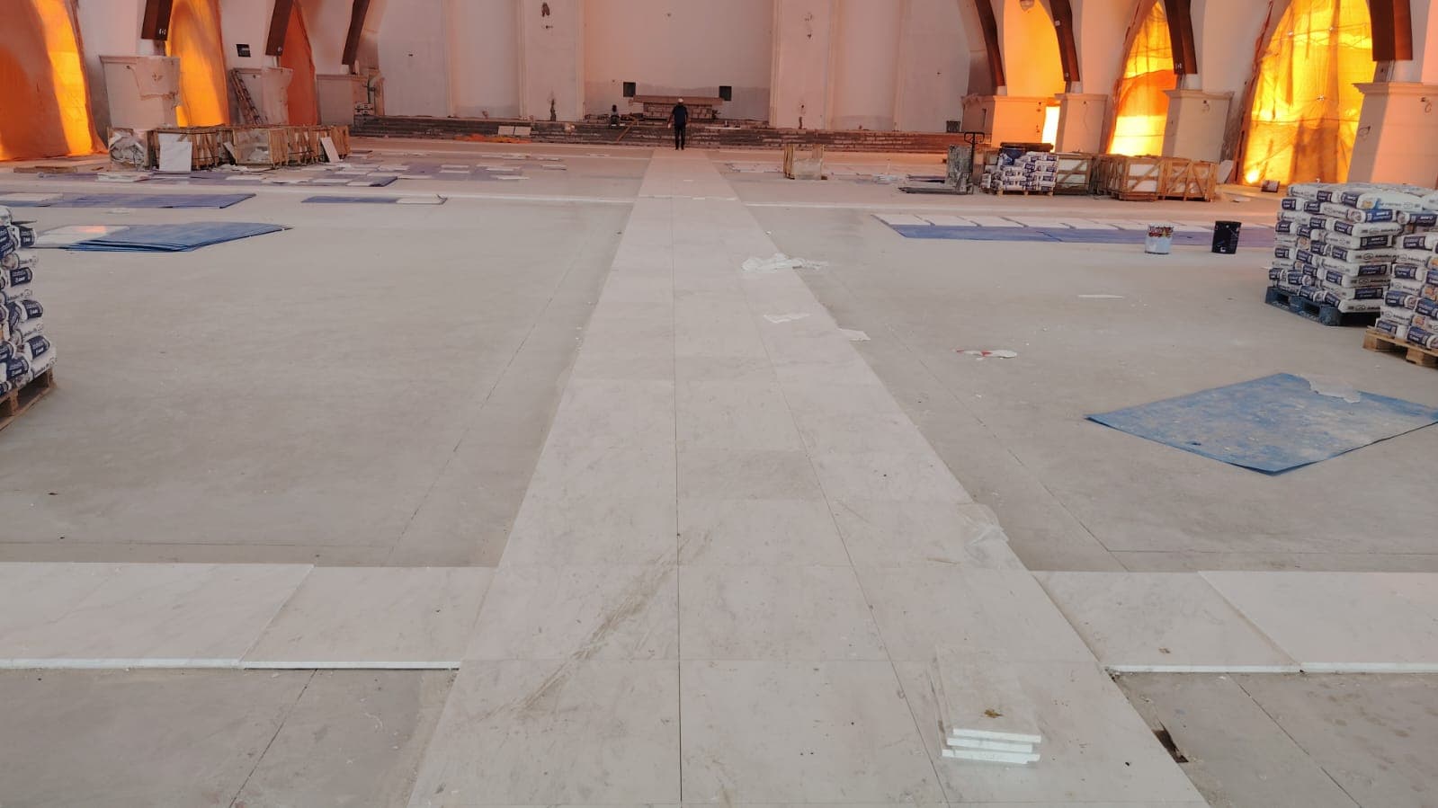 Large Hall Floor Tiling